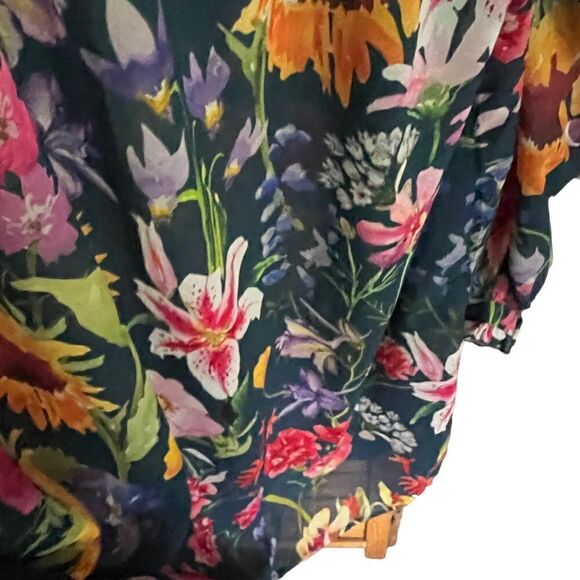 EShakti floral button front tunic women’s size Large-14 - Picture 5 of 10